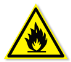 Попереджувальний знак «Вогненебезпечно. Легкозаймисті речовини»